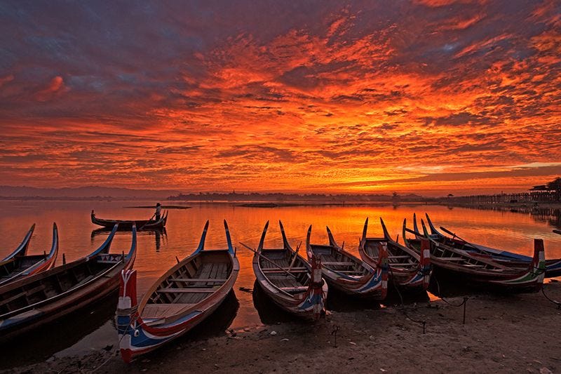 Mandalay Sunrise Travel Landscape on Premium Canvas Print (Travel Landscape_09)