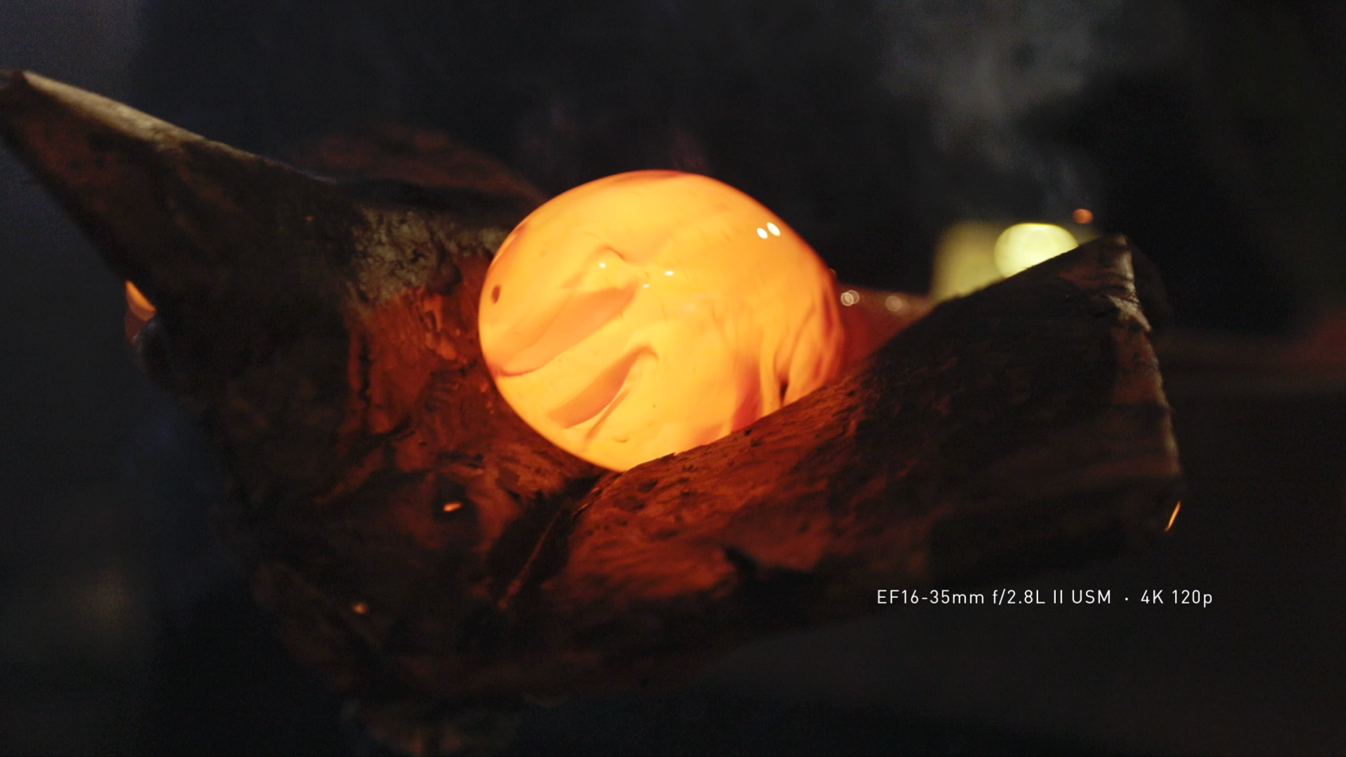 Cinematic shot of molten glass showcasing the vibrancy and tones of colours