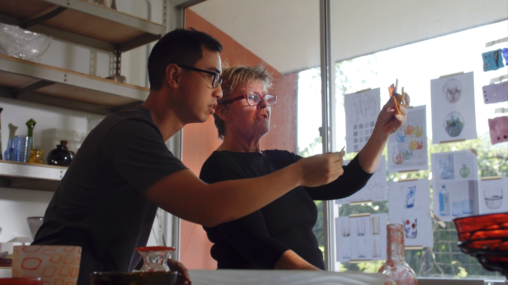 Barbara and Yeo Kai Wen in a meaningful discussion about recycling glass materials